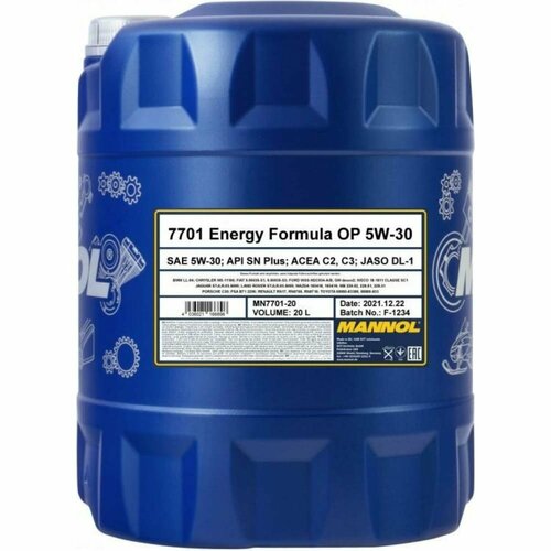 Синтетическое моторное масло MANNOL ENERGY FORMULA OP 5W-30 1078