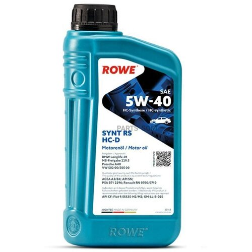 ROWE 20163-0010-99 Масло моторное HIGHTEC SYNT RS 5w-40 HC-D (1л) 1шт