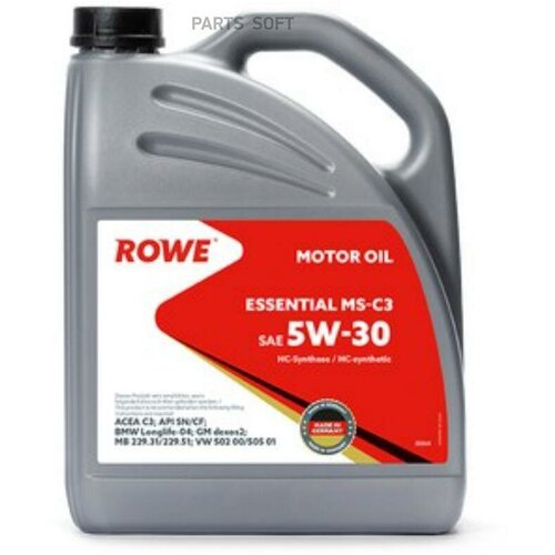 ROWE 20364-453-2A Масло моторное ROWE ESSENTIAL 5w-30 MS-C3 4л