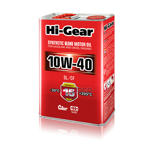 Hi-Gear Hi-Gear 10W40 (4L)_Масло Моторное! Полусинт Api Sl/Cf, Acea A3/B3/B4, Mb 229.1