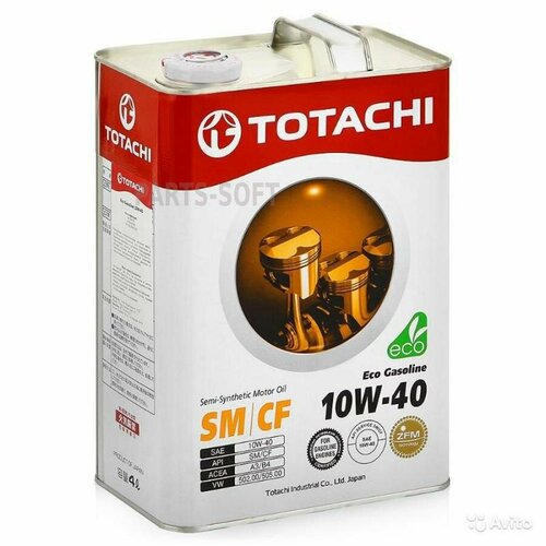 TOTACHI 4589904934919 Масло моторное TOTACHI Eco Gasoline полусинтетическое 10W-40 CF/SN 4л.