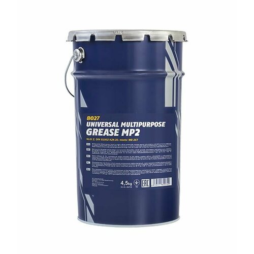 8027/8102 MANNOL MP-2 UNIVERSAL MULTIPURPOSE GREASE MP2 4,5 кг. Многоцелевая густая смазка