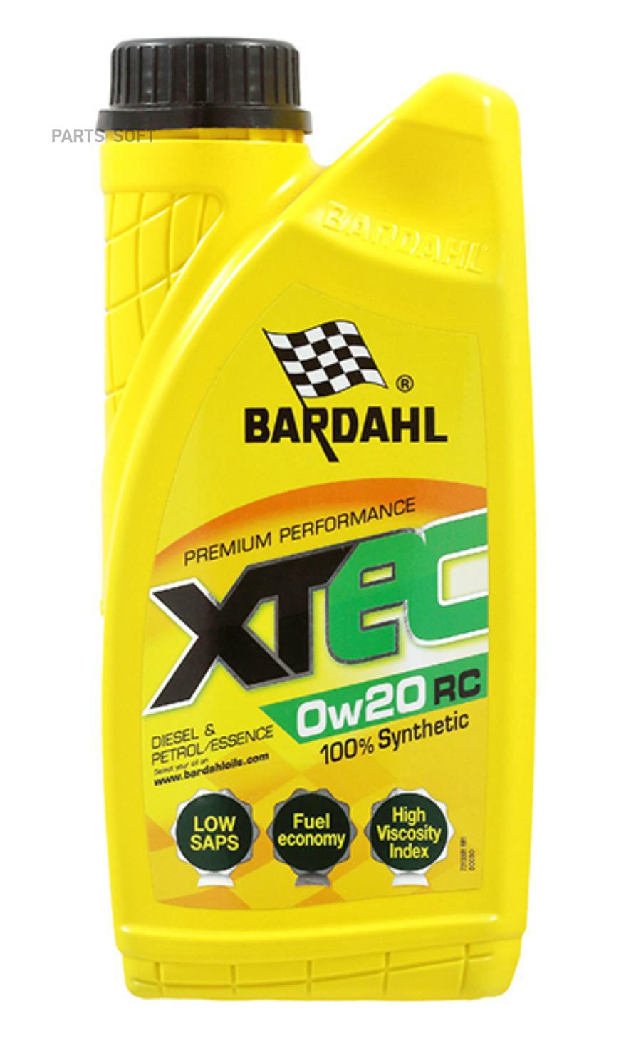 BARDAHL 33011 0W20RC XTEC 5L (синт моторное масло) BARDAHL