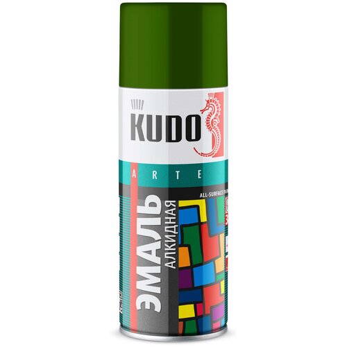 Эмаль Kudo Arte Gloss Finish 3P Technology алкидная универсальная 520 мл темно красная