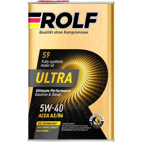 ROLF Масло Моторное Синтетическое Rolf Ultra Sae 5W-40 Acea A3/B4 Api Sn/Cf 1Л (Металл)
