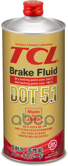 Тормозная Жидкость Tcl Dot 5.1, 1Л TCL арт. 3102