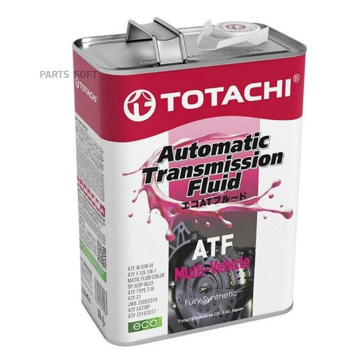 Жидкость для акпп totachi atf multi-vehicle синт. 4л