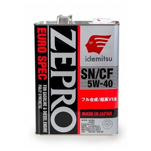 Масло IDEMITSU 5/40 ZEPRO EURO SPEC синтетическое SN 4л IDEMITSU 1849-004 | цена за 1 шт | минимальный заказ 1