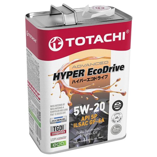 5w-20 Hyper Ecodrive Sp/Rc/Gf-6a 4л (Синт. Мотор. Масло) TOTACHI арт. E1404