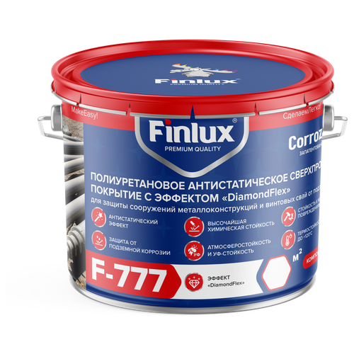 Полиуретановая антикоррозионная грунт-эмаль CorrozoStop, Finlux F-777, 1,5 кг, черная