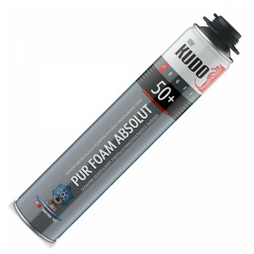 Пена монтажная KUDO, профессиональная, 50 л, 1л, Absolut Arktika, до -18°, зимняя, KUPP10W50+