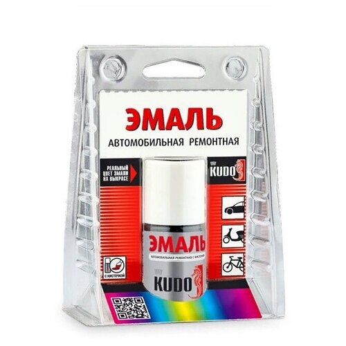 Эмаль автомобильная ремонтная с кисточкой KUDO KU-72458 Toyota 1C0 Silver Metallic Clearcoat 15 гр