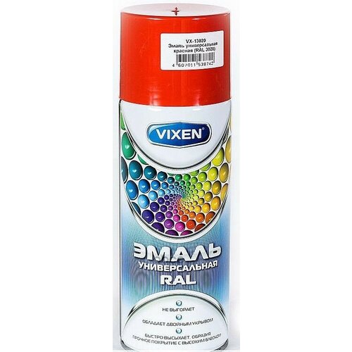 Краска-Спрей Vixen Vx-13020 Эмаль Универс. Красная 520Мл Ral3020 (12Шт/Уп) Vixen арт. VX13020