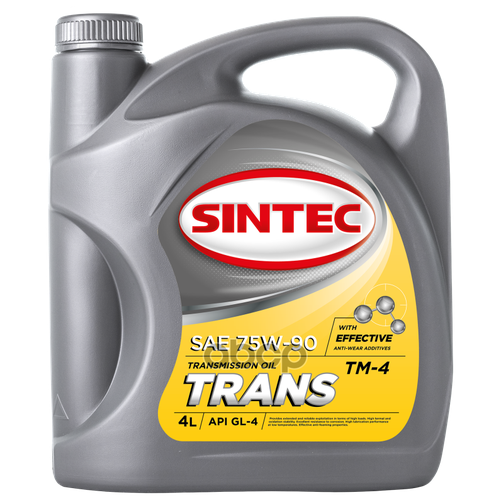 900360 Sintec Масло трансмиссионное Sintec TRANS TM4 75W-90 полусинтетическое 4 л 900360