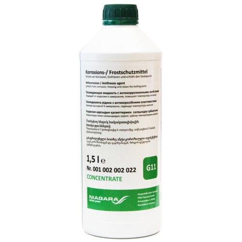 Антифриз g11 ниагара концентрат (зеленый) 1,5л, ниагара, 001002002022