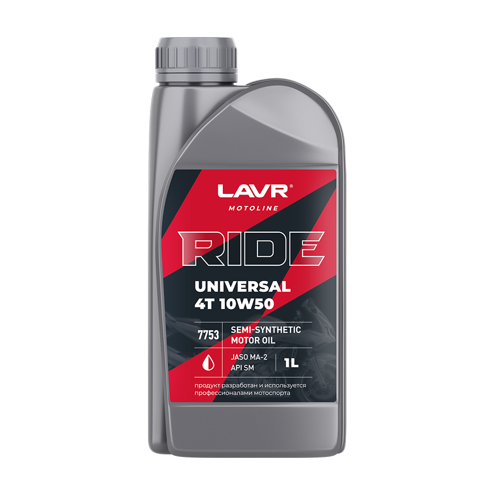 Моторное масло LAVR MOTO RIDE UNIVERSAL 4T 10W50 SM, Ln7753, 1 л
