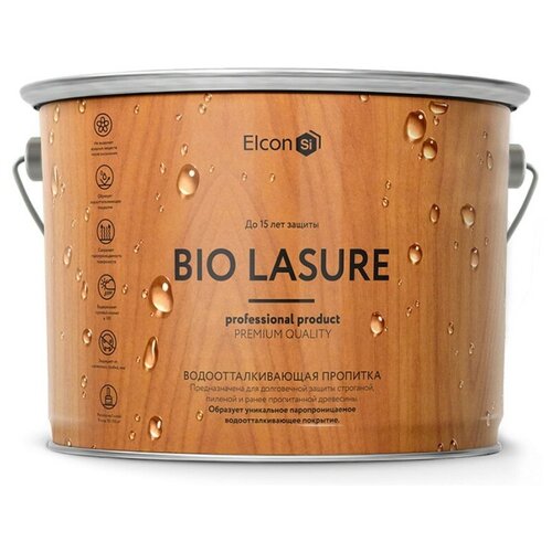 Водоотталкивающая пропитка для защиты древесины Elcon Bio Lasure орех, 0,9 л