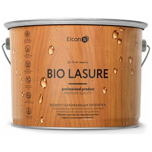 Водоотталкивающая пропитка Elcon Bio Lasure для дерева (дуб; 9 л) 00-00461962 .