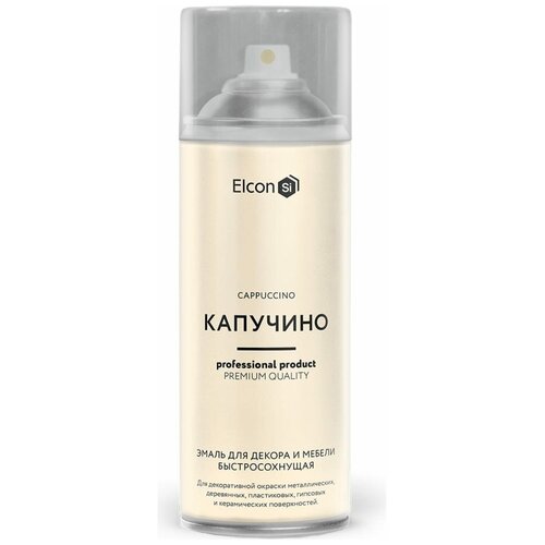 Аэрозольная краска Elcon в баллончике для мебели, для декора, быстросохнущая, акриловая, полуглянцевое покрытие, 520 мл, серый туман