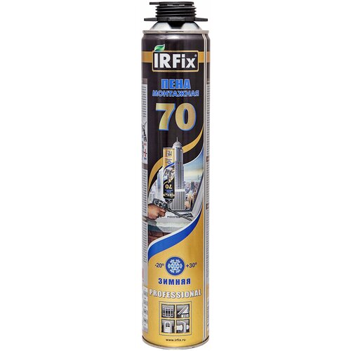 Пена монтажная Irfix, профессиональная, 70 л, 880 мл, зимняя