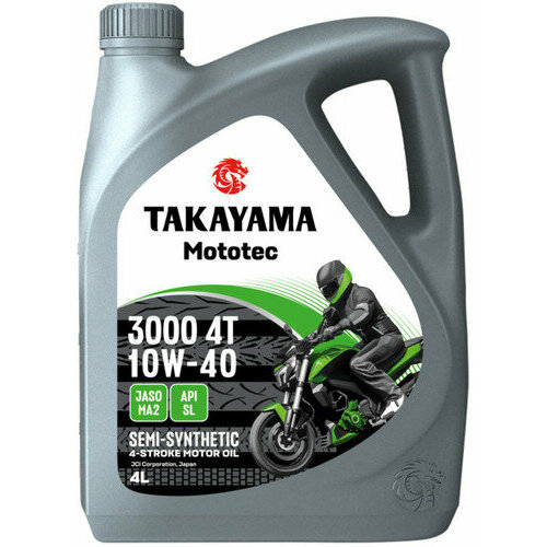 TAKAYAMA Mototec 3000 4T SAE 10W-40 API SL JASO MA2 4л пластик (6056121)