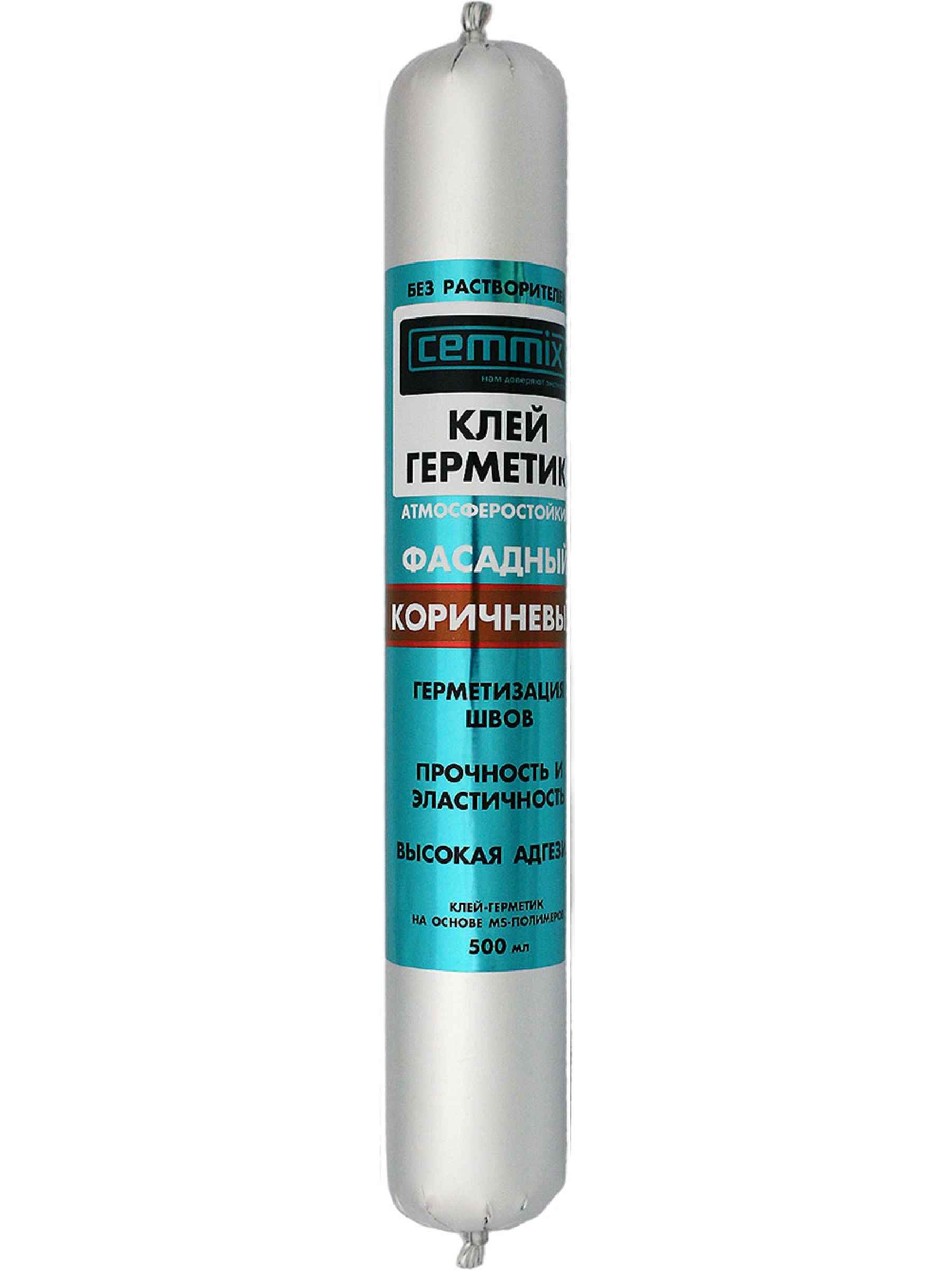 Клей-герметик Cemmix фасадный Гибридный, коричневый, 500 мл