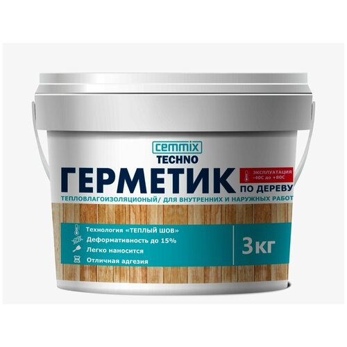 Герметик акриловый для дерева Cemmix Теплый шов, 3 кг, сосна