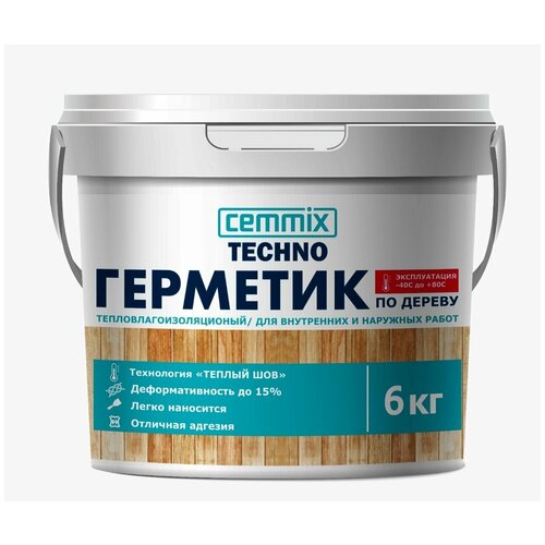 Герметик акриловый для дерева Cemmix Теплый шов, 6 кг, сосна
