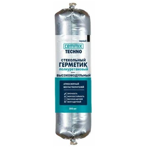 Клей-герметик полиуретановый стекольный Cemmix, 300 мл, черный