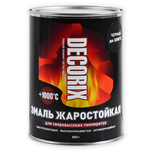 Эмаль Жаростойкая +1000 Decorix 0,8КГ Черный (12) .