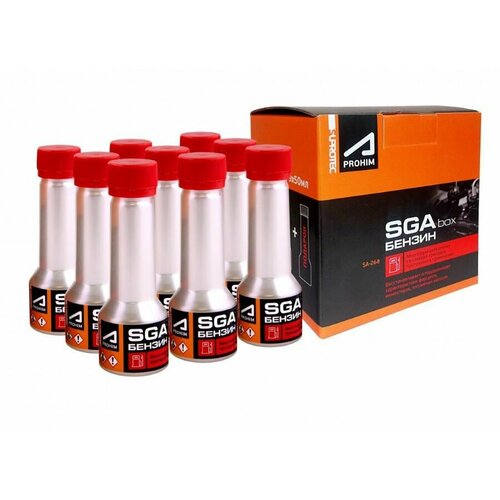 Набор присадки в Бензин Супротек A-PROHIM SGA BOX для снижения расхода топлива и продления ресурса форсунок (9 фл. по 50 мл)