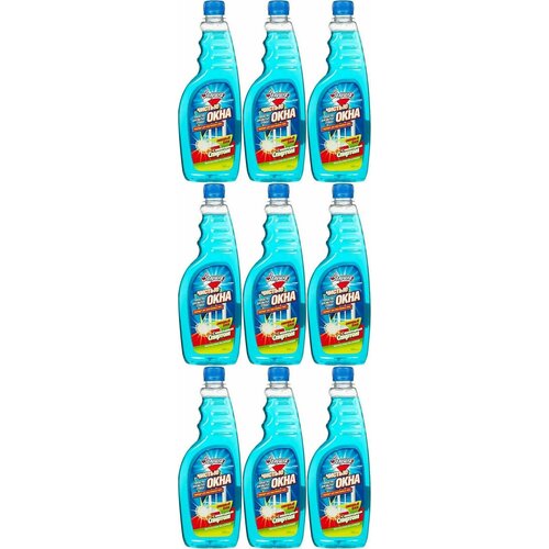 Золушка Средство для стекол Чистые окна, с нашатарным спиртом, 500 мл, 9 шт.