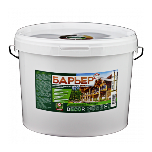 Защитно-декоративный антисептик Барьер Decor, бесцветный, ведро 10 кг