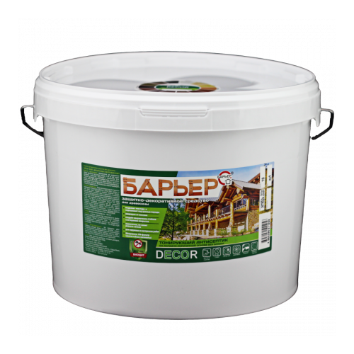Защитно-декоративный антисептик Барьер Decor, орех, ведро 10 кг