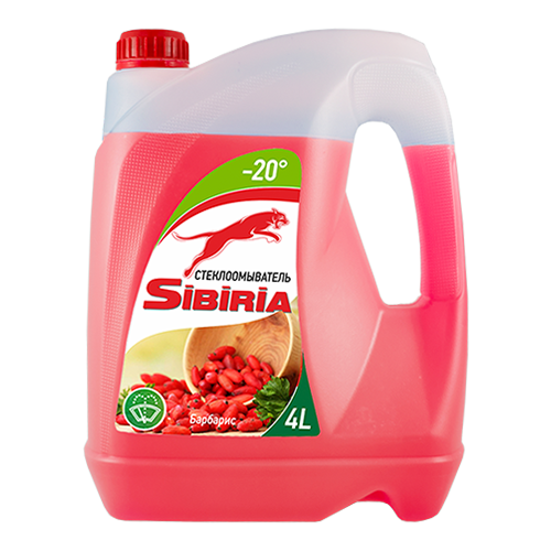 Жидкость Омывателя Незамерзающая Sibiria 4л Барбарис -20°с Sibiria арт. 801002