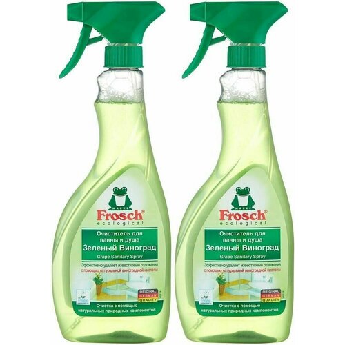 Frosch Очиститель для ванны и душа, спрей, Зеленый виноград, 500 мл, 2 шт