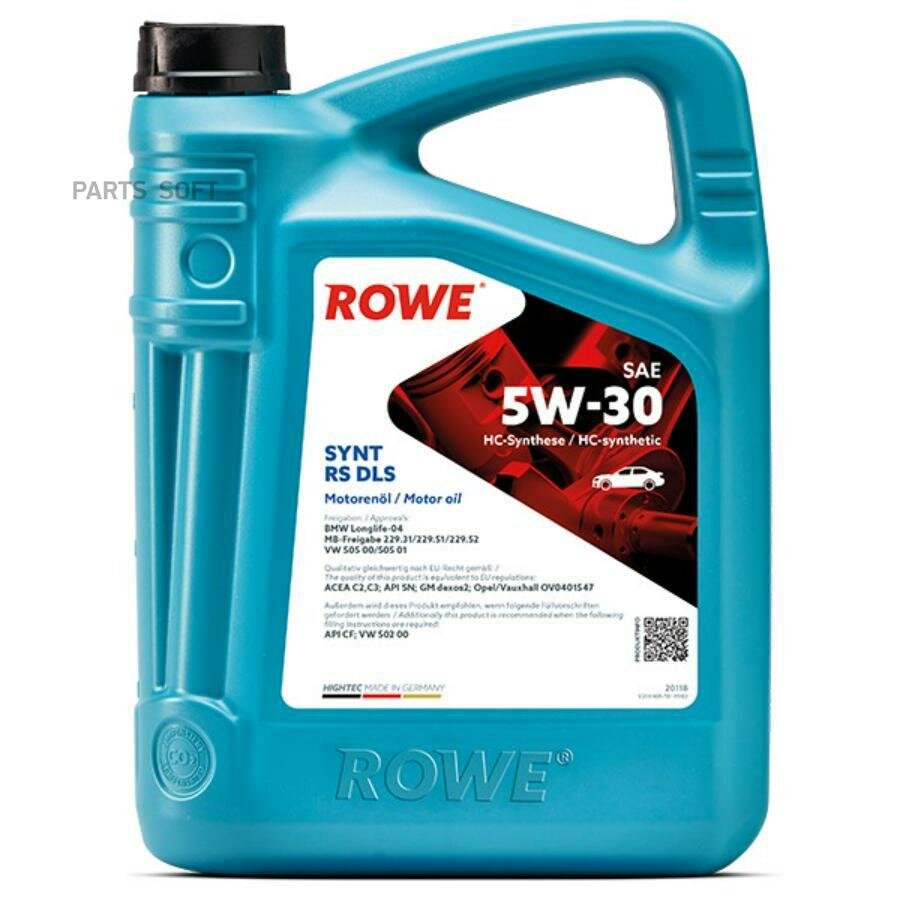 Масло моторное ROWE Hightec Synt RS DLS 5W-30 5л. ROWE 20118005099 | цена за 1 шт