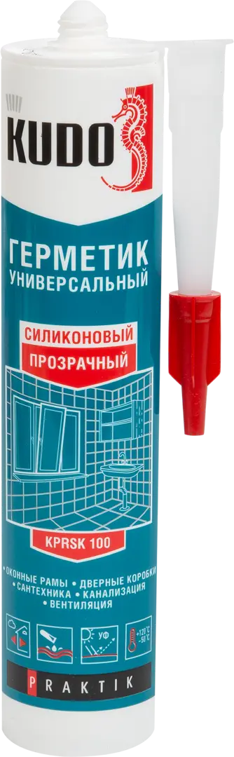 Герметик силиконовый Kudo Praktik универсальный прозрачный 260 мл