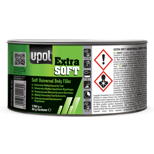 Шпатлевка универсальная мягкая кузовная EXSOF, 1,76кг бледно-желтый