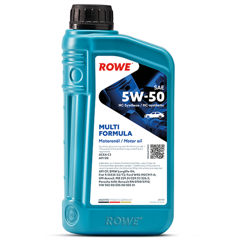 HC-синтетическое моторное масло ROWE Hightec Multi Formula SAE 5W-50, 1 л