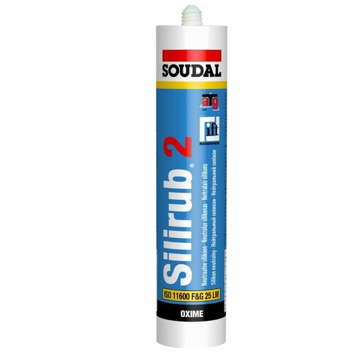Силикон Soudal Silirub 2 нейтральный 300 мл бесцветный