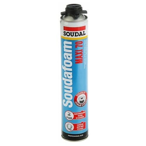 Пена монтажная Soudal Soudafoam Maxi 70, пистолетная, летняя, до 70 л, 870 мл