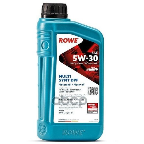 ROWE Масло Моторное Rowe Hightec Multi Synt Dpf 5W-30 1Л.