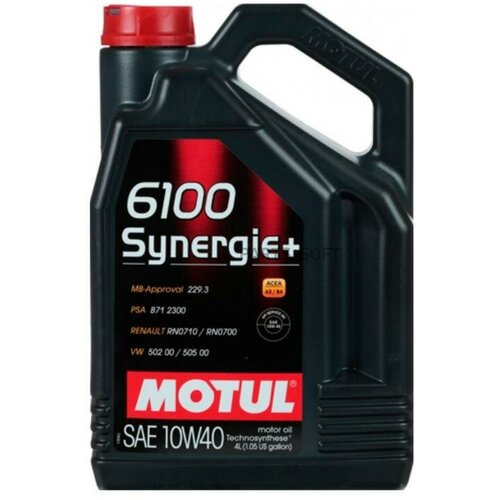 Масло моторное motul 6100 synergie+ 10w-40 синтетическое 4 л 109463