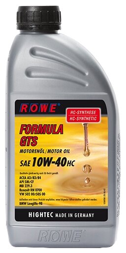 Масло моторное ROWE HIGHTEC FORMULA GTS SAE 10W-40 HC (1 л)