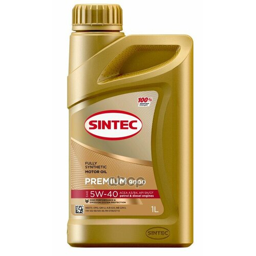 SINTEC Масло Моторное Sintec Premium 9000 5W-40 A3/B4 Sn/Cf 1Л