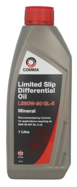 Comma 80w90 Ls Gear Oil (1l)_масло Трансм!Api Gl-5 Ls, Mitsubishi Part No: 8149630ex, Ford M2c119-A COMMA арт. LS80W901L