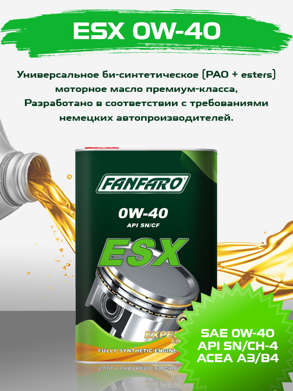 Моторное масло FANFARO ESX 0W40
