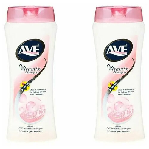 AVE Шампунь для сухих и поврежденных волос, 400 мл, 2 шт /