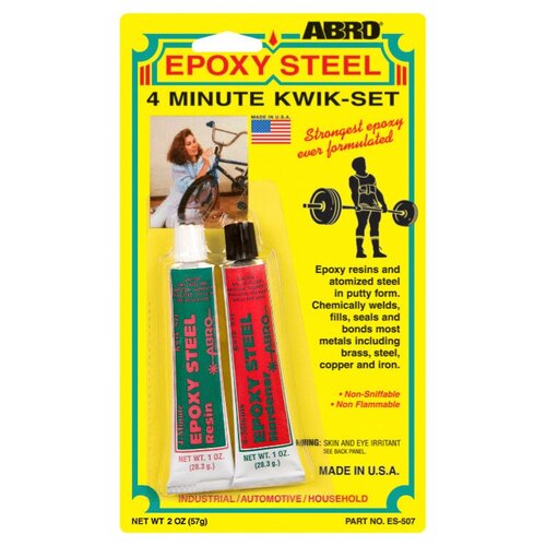 Клей Abro Epoxy Steel 4 Minute Kwik Set эпоксидный 57 г